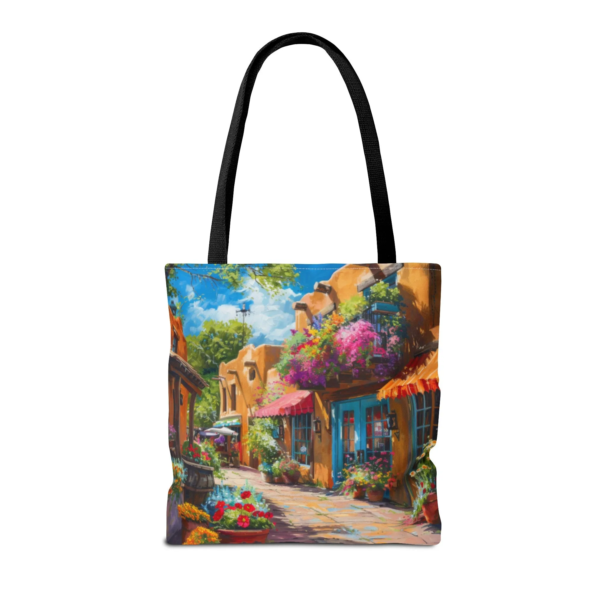Santa Fe Sq Flowers Tote Bag