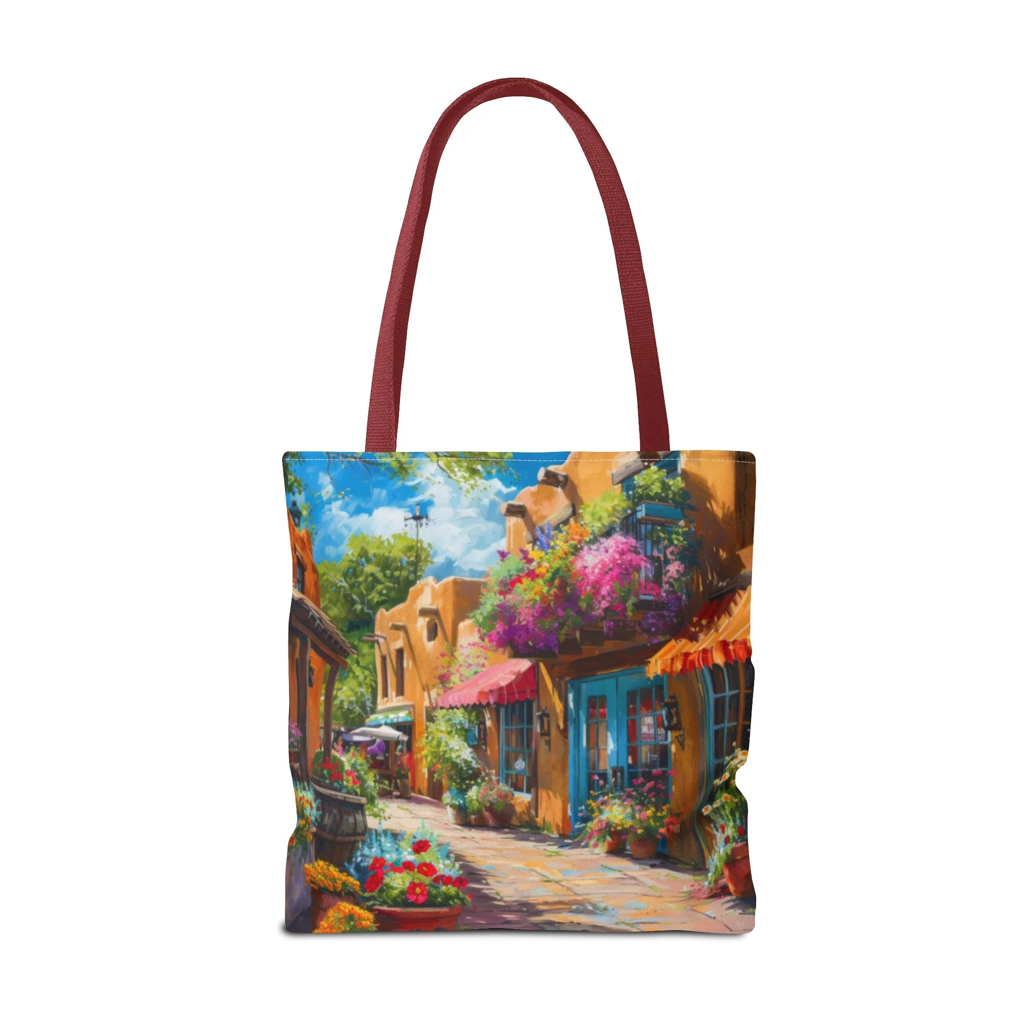 Santa Fe Sq Flowers Tote Bag