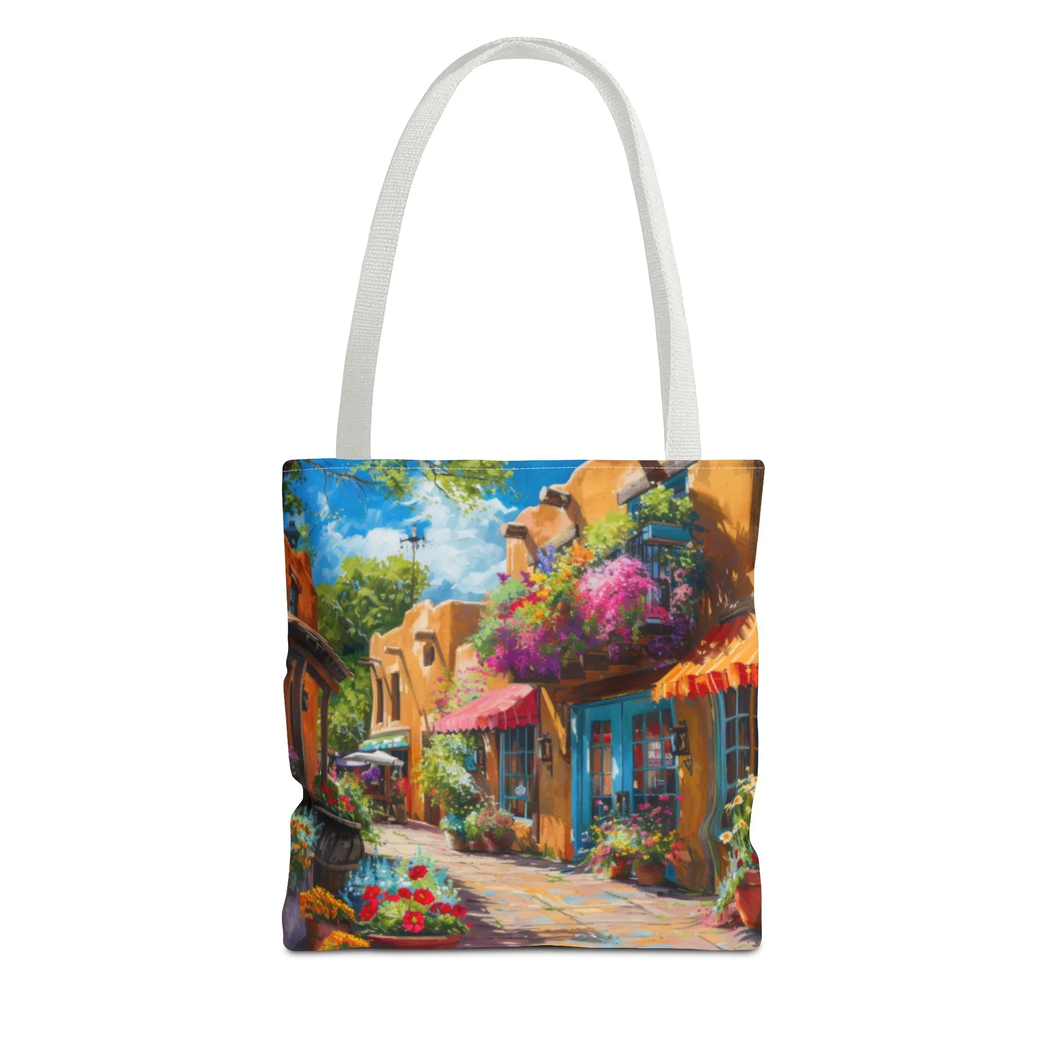 Santa Fe Sq Flowers Tote Bag