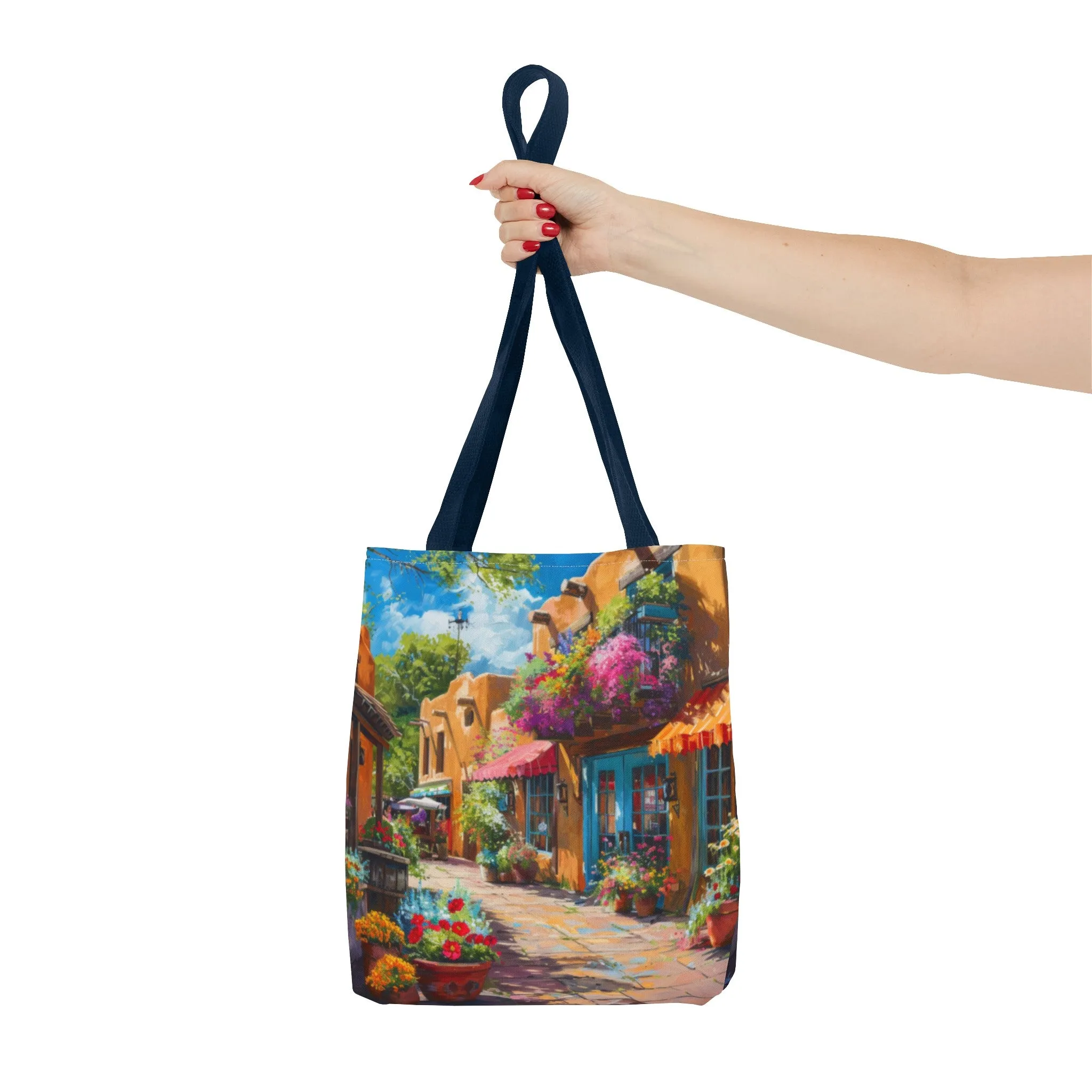 Santa Fe Sq Flowers Tote Bag