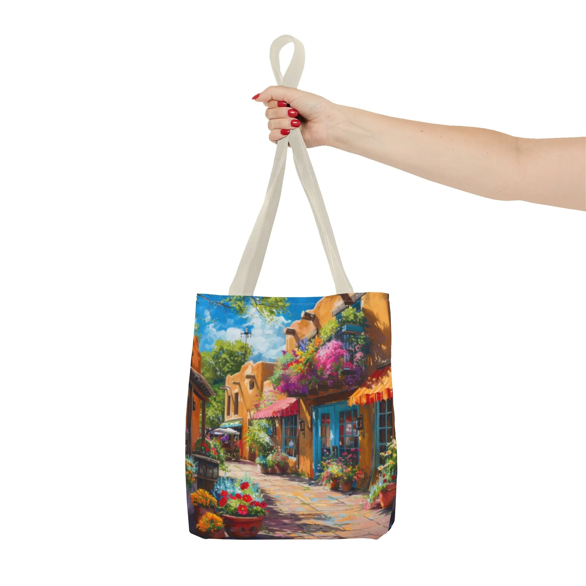 Santa Fe Sq Flowers Tote Bag