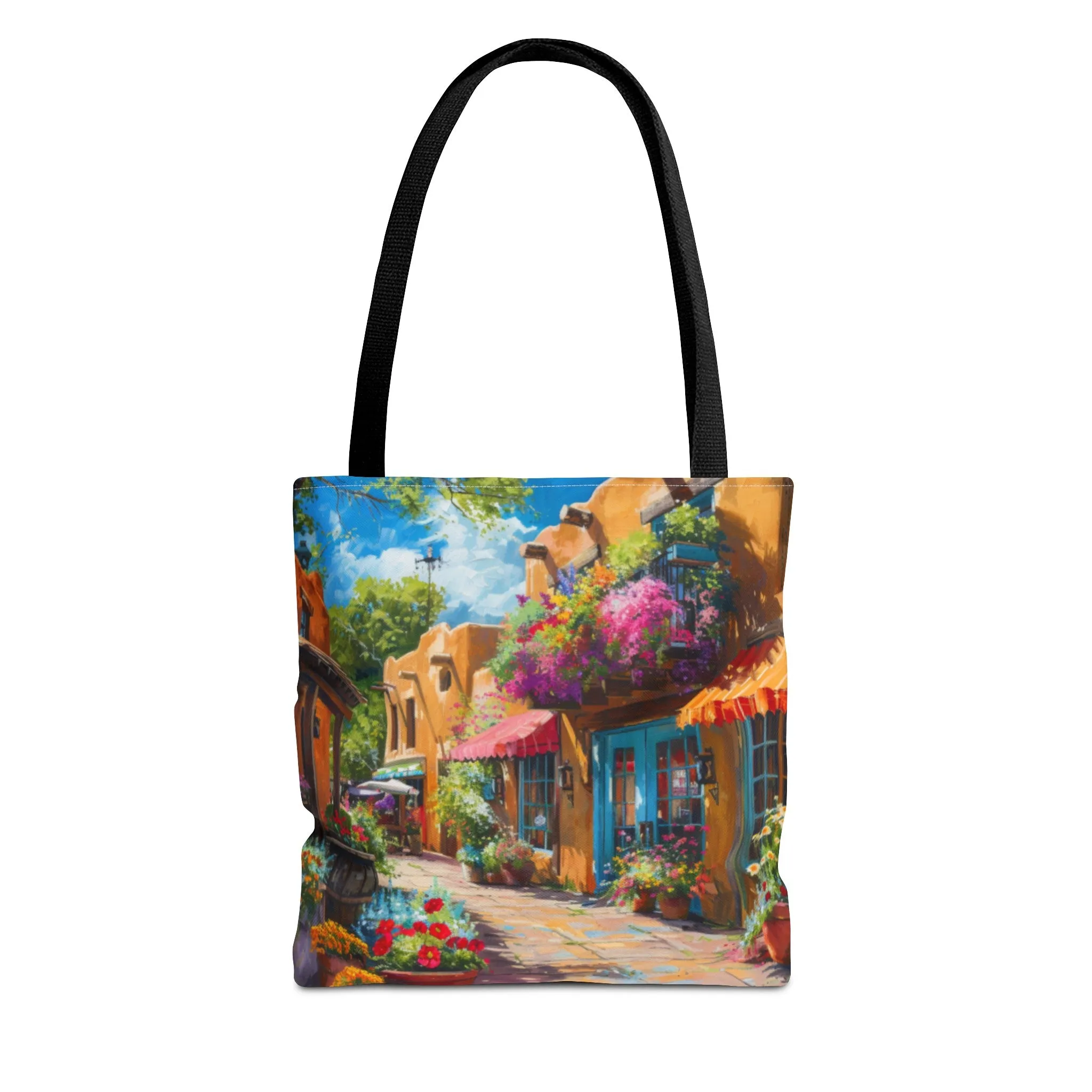 Santa Fe Sq Flowers Tote Bag