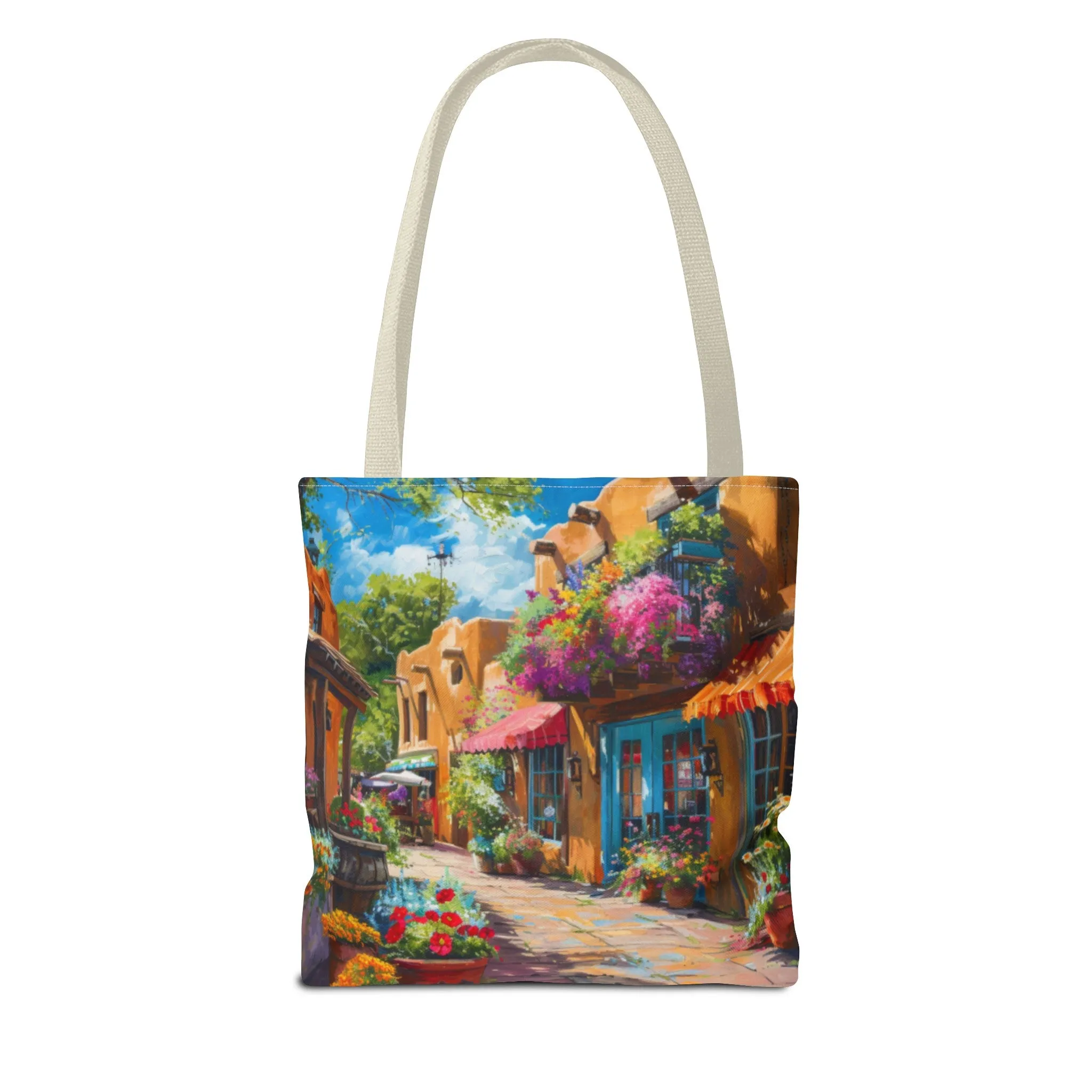 Santa Fe Sq Flowers Tote Bag