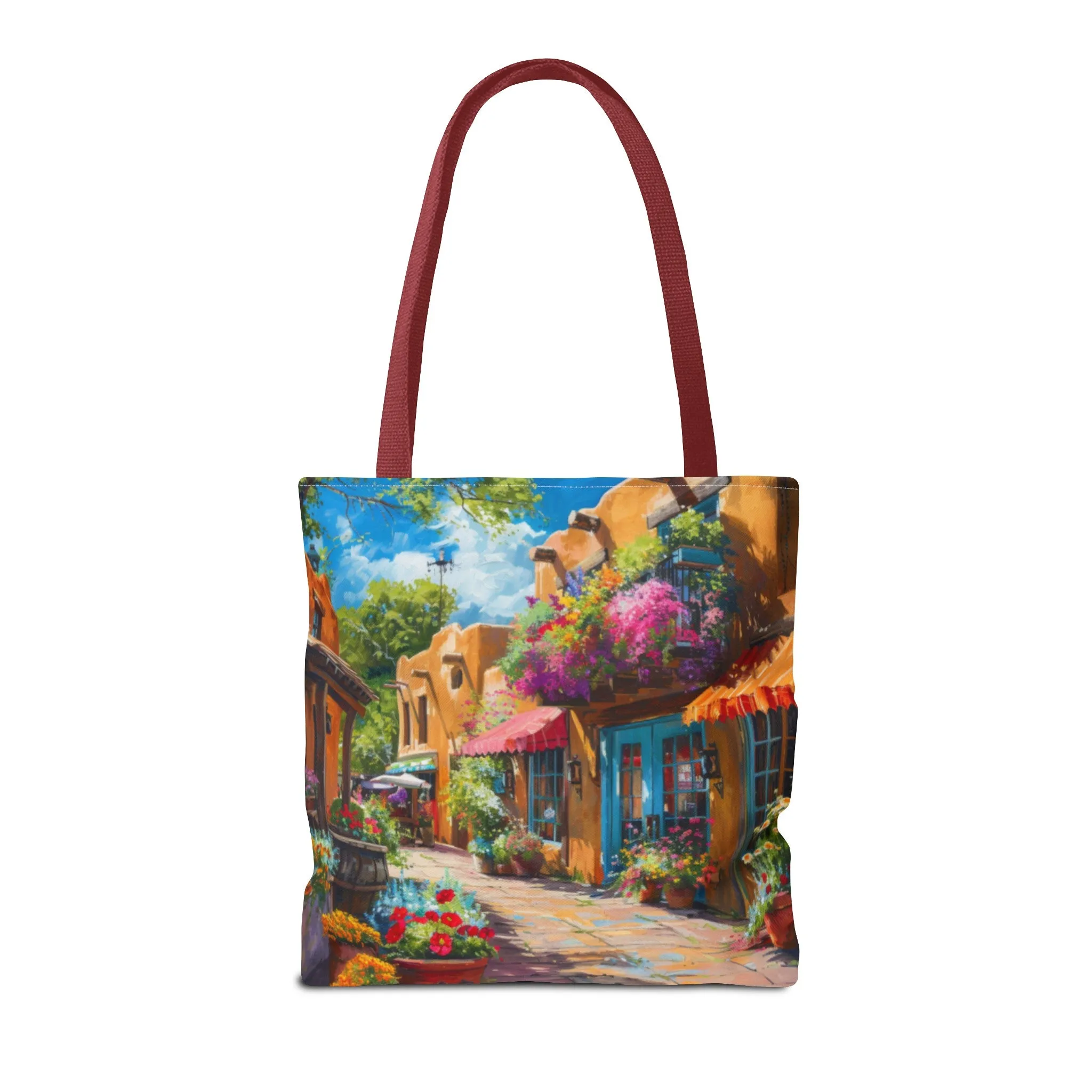 Santa Fe Sq Flowers Tote Bag
