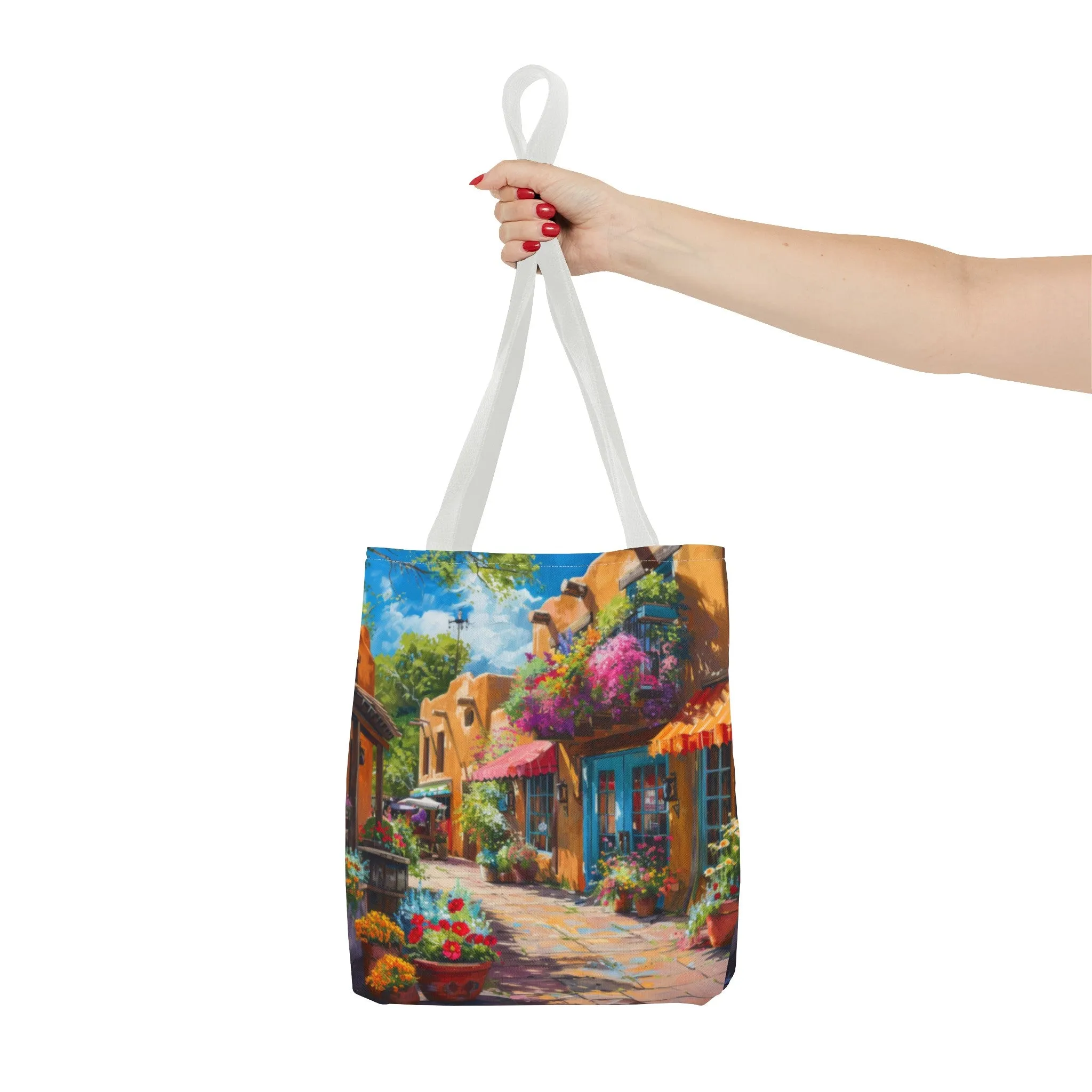 Santa Fe Sq Flowers Tote Bag