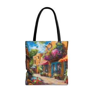 Santa Fe Sq Flowers Tote Bag