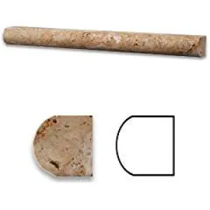 Scabos Travertine Honed 1 X 12 Dome Liner Trim Molding - 4" Sample