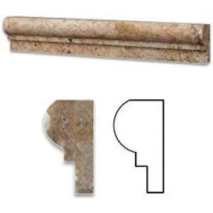 Scabos Travertine Honed 2 X 12 OG-1 Chair Rail Liner Trim - Box of 50 pcs.