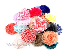 Shabby Rose Trim GRAB BAG 14 pieces - Solid and Printed- ONLY 2 PINK & 1 TURQUOISE COLORS LEFT