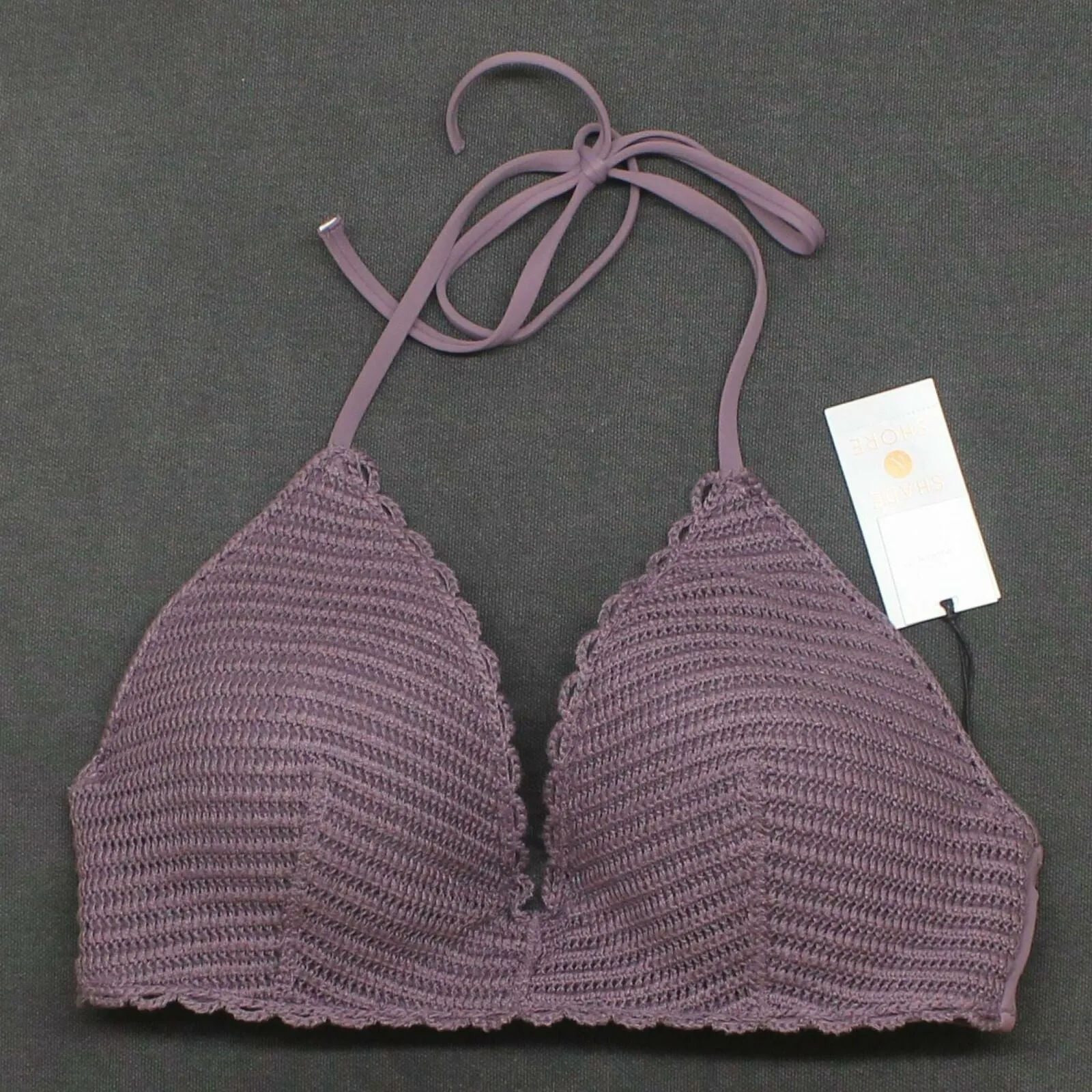 Shade & Shore Women's Push Up Crochet Triangle Bikini Top