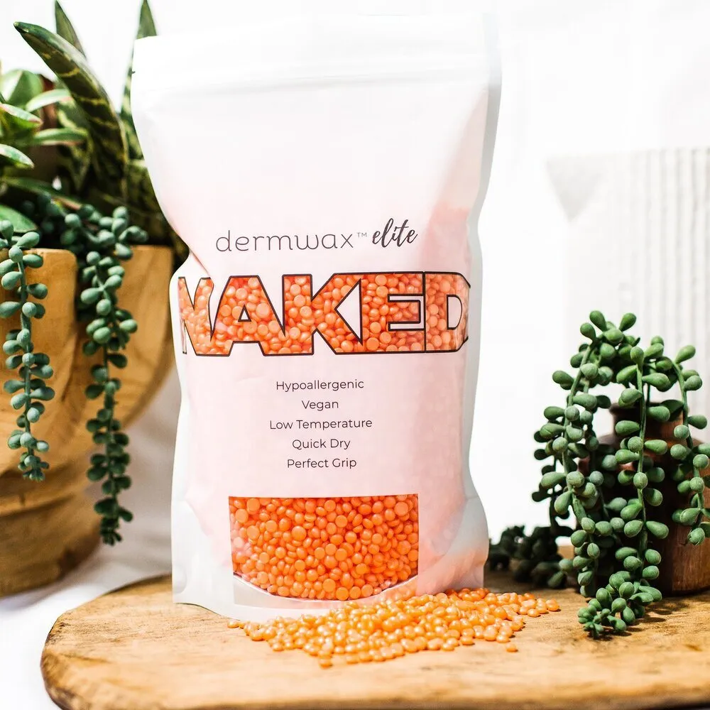 Shimmer Coral - Stripless Hard Wax Beads / 2 lb Bag / Case of 4 Bags = 8 lbs Total by Dermwax Elite