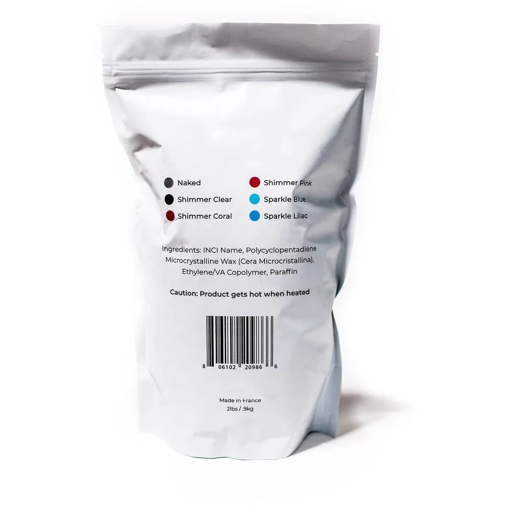Shimmer Coral - Stripless Hard Wax Beads / 2 lb Bag / Case of 4 Bags = 8 lbs Total by Dermwax Elite