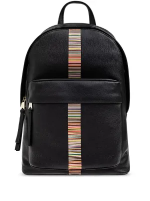 Signature stripe leather backpack