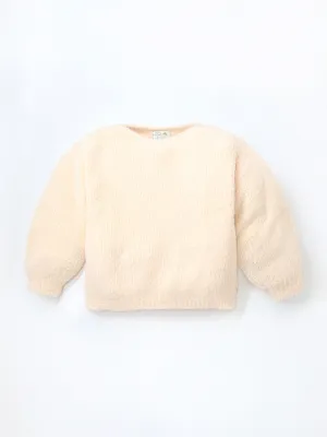 Smart Casual Pink Viscose Fabric Sweater For Girls