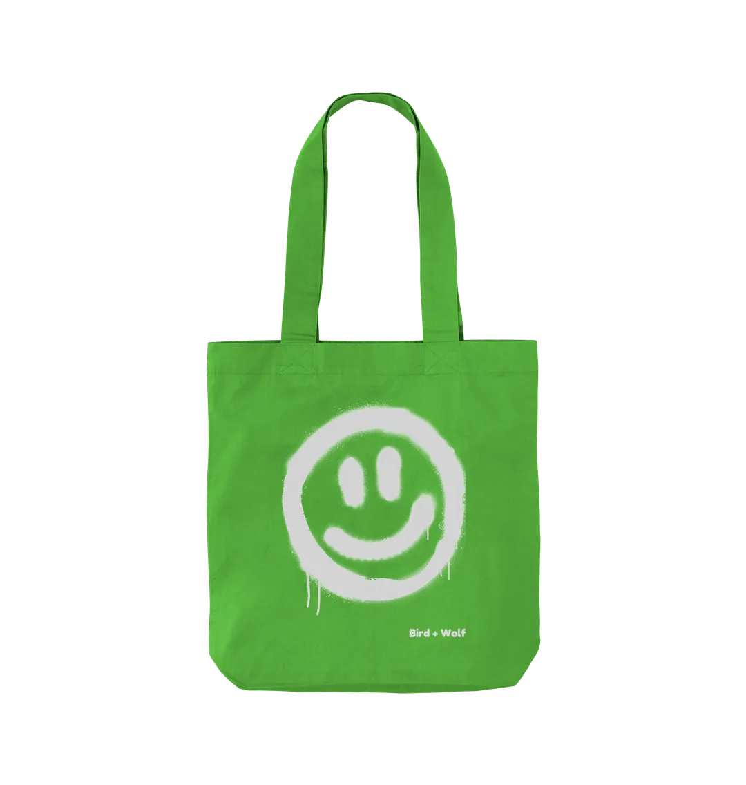 Smiley Face Organic Twill Cotton Bag