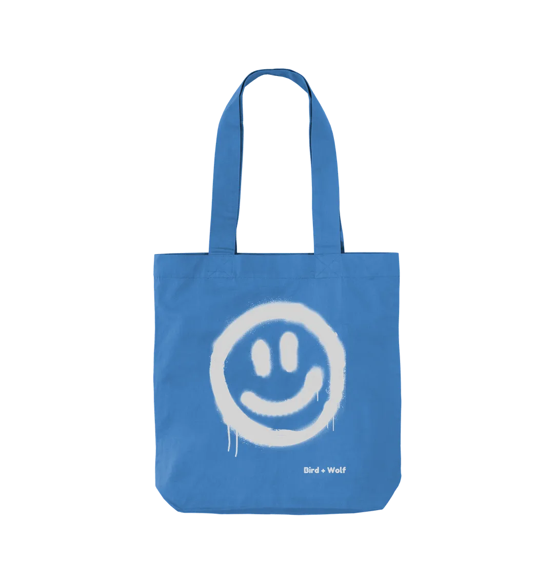 Smiley Face Organic Twill Cotton Bag
