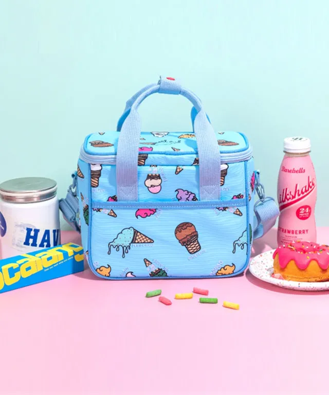 SNILLO STITCH Lunch Bag Shoulder Strap Ice Cream - Sky Blue