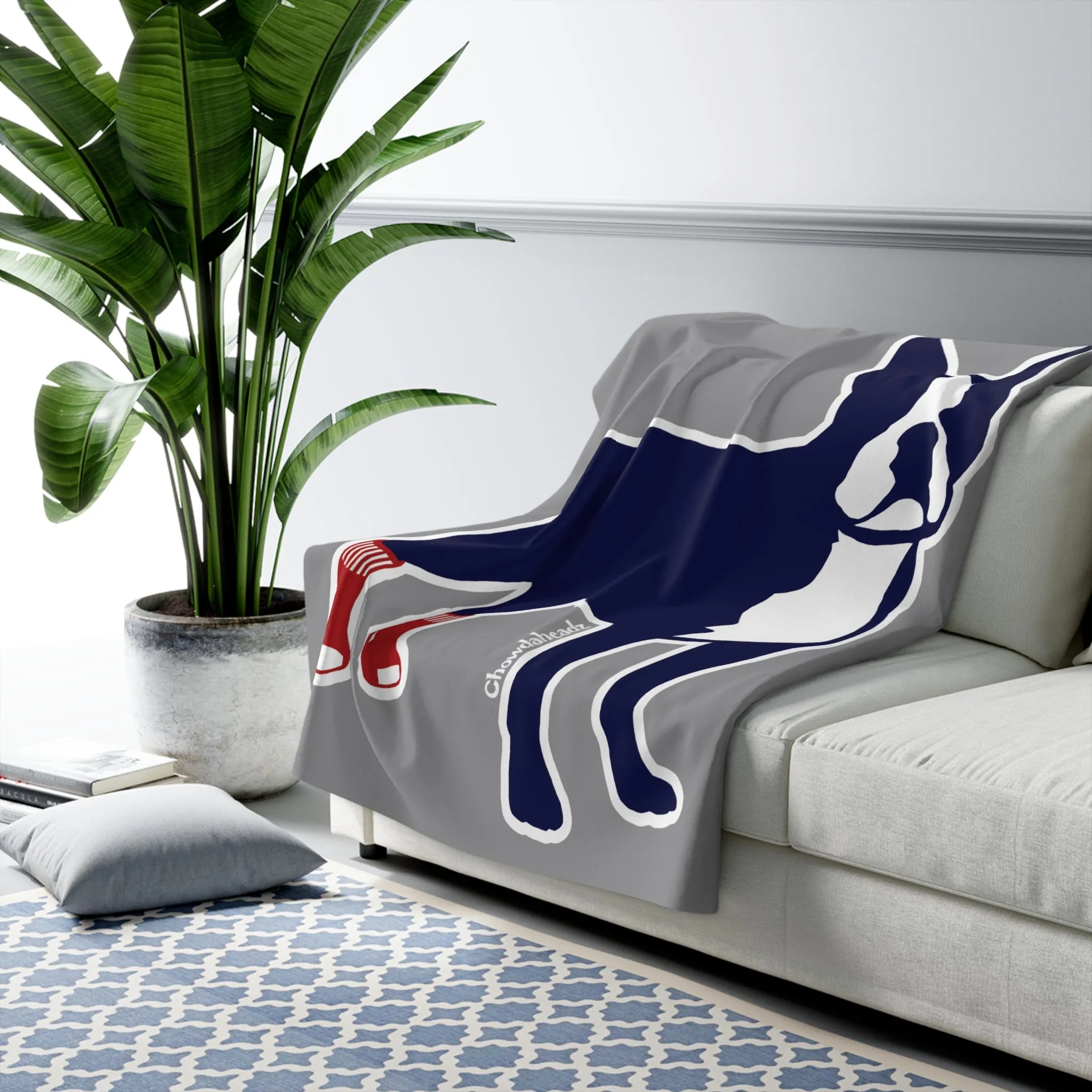 Socks on Boston Terrier Sherpa Fleece Blanket