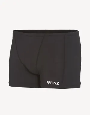 Solid Polyester Square Leg Swim Short