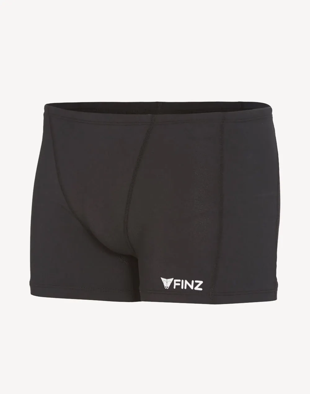 Solid Polyester Square Leg Swim Short