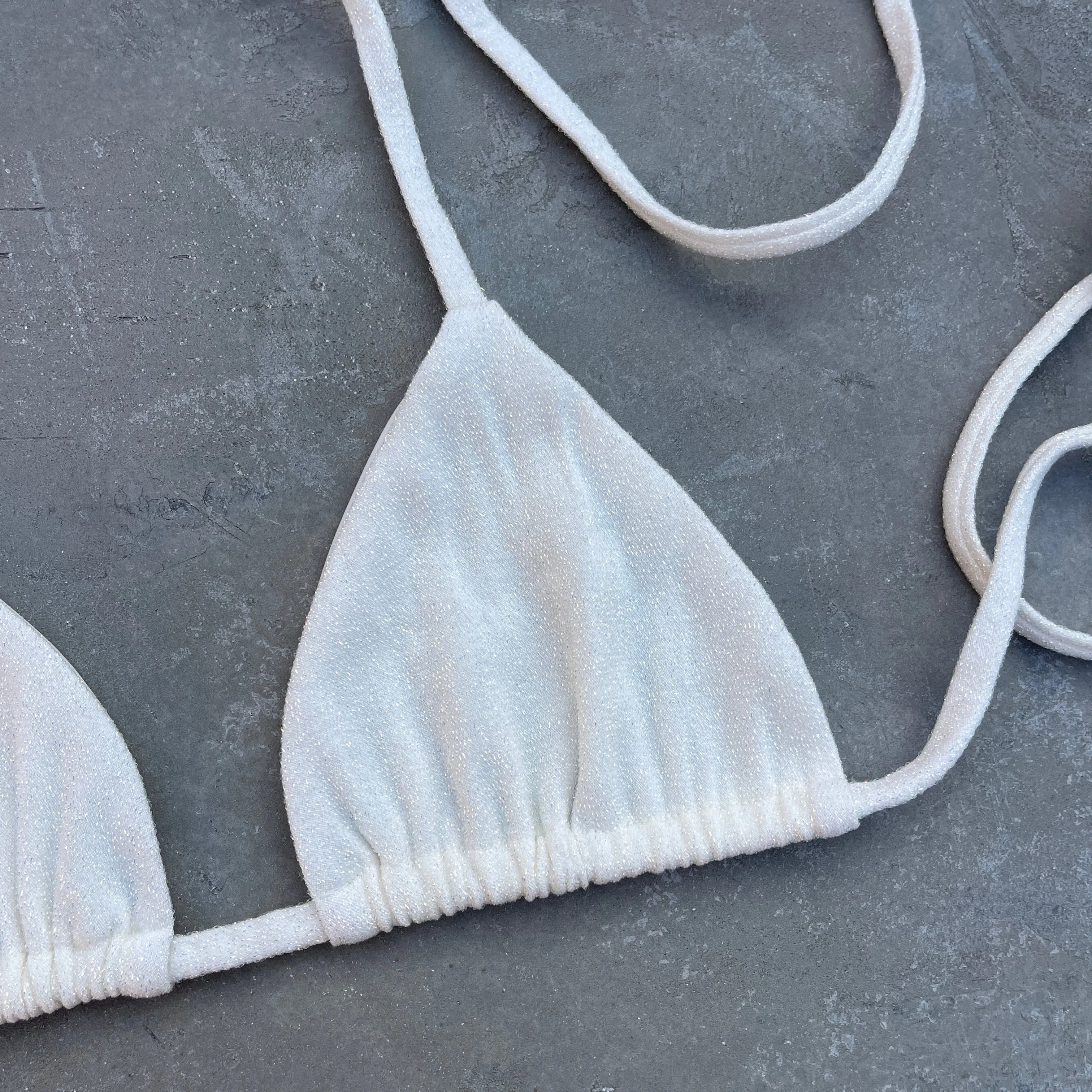 Sparkling Cream Triangle Bikini Top