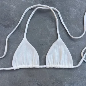 Sparkling Cream Triangle Bikini Top