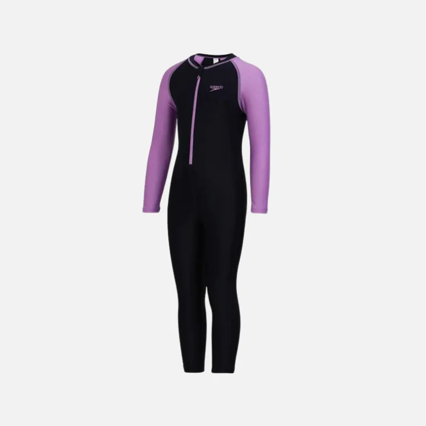 Speedo Endurance All in One Junior Girl Swim Suit -True Navy/Sweet Purple