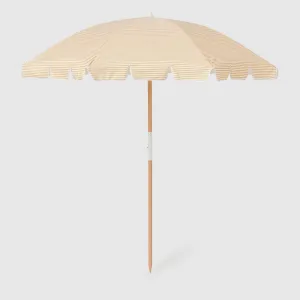 SUNNYLife Beach Umbrella Mango Bay Golden Mustard Stripe