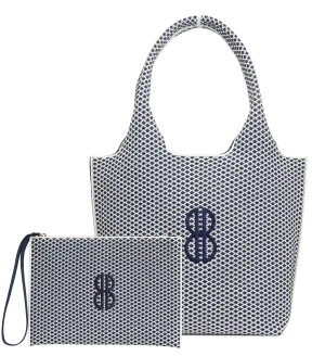 Sutton City Tote - Navy Diamond Monogram - Medium