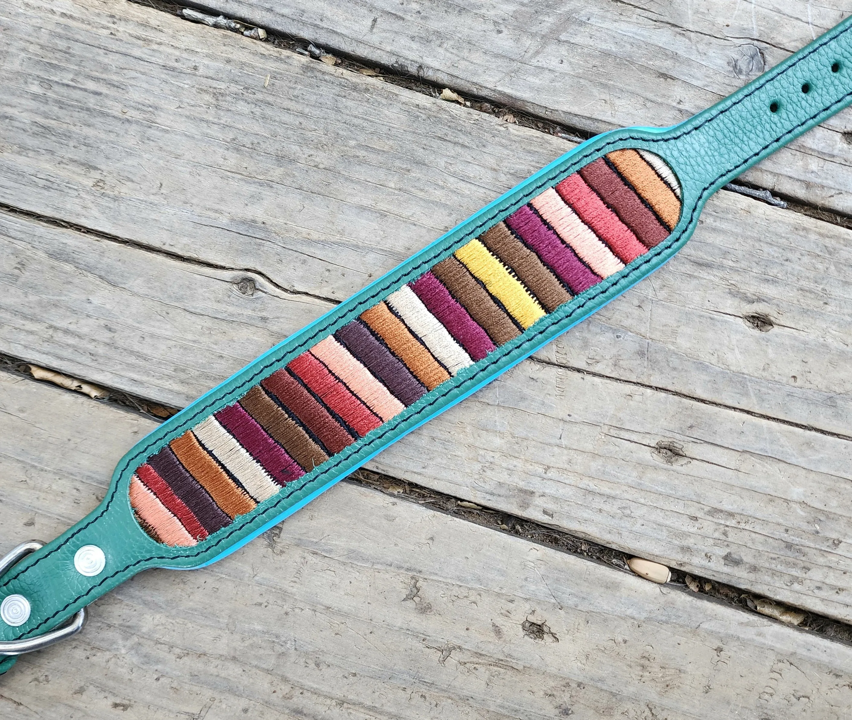 The Sofia (green with blue padding)