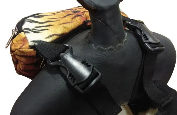 Tiger Print Insulated Nylon Saddle Pouch