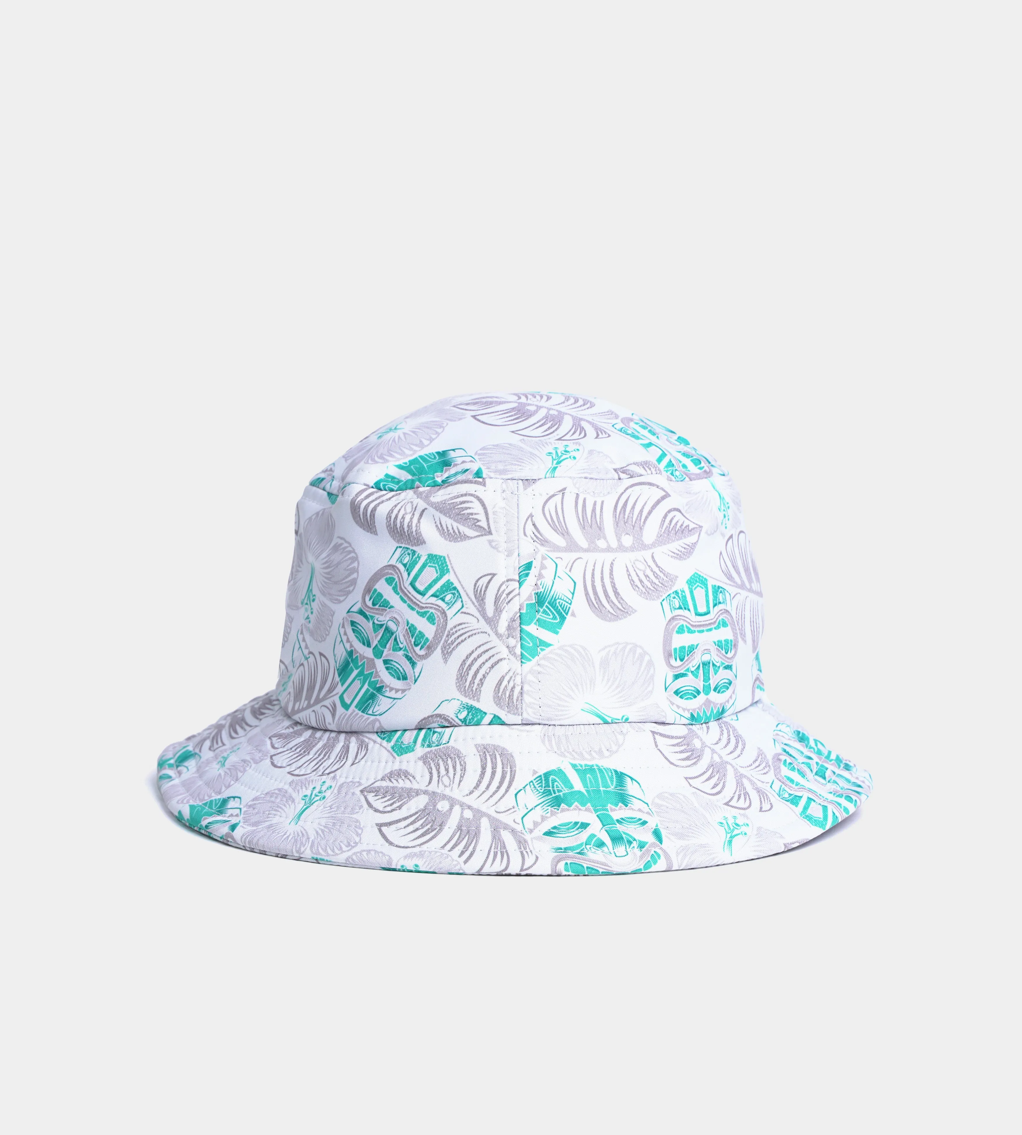 TIKI BUCKET HAT - WHITE / TEAL
