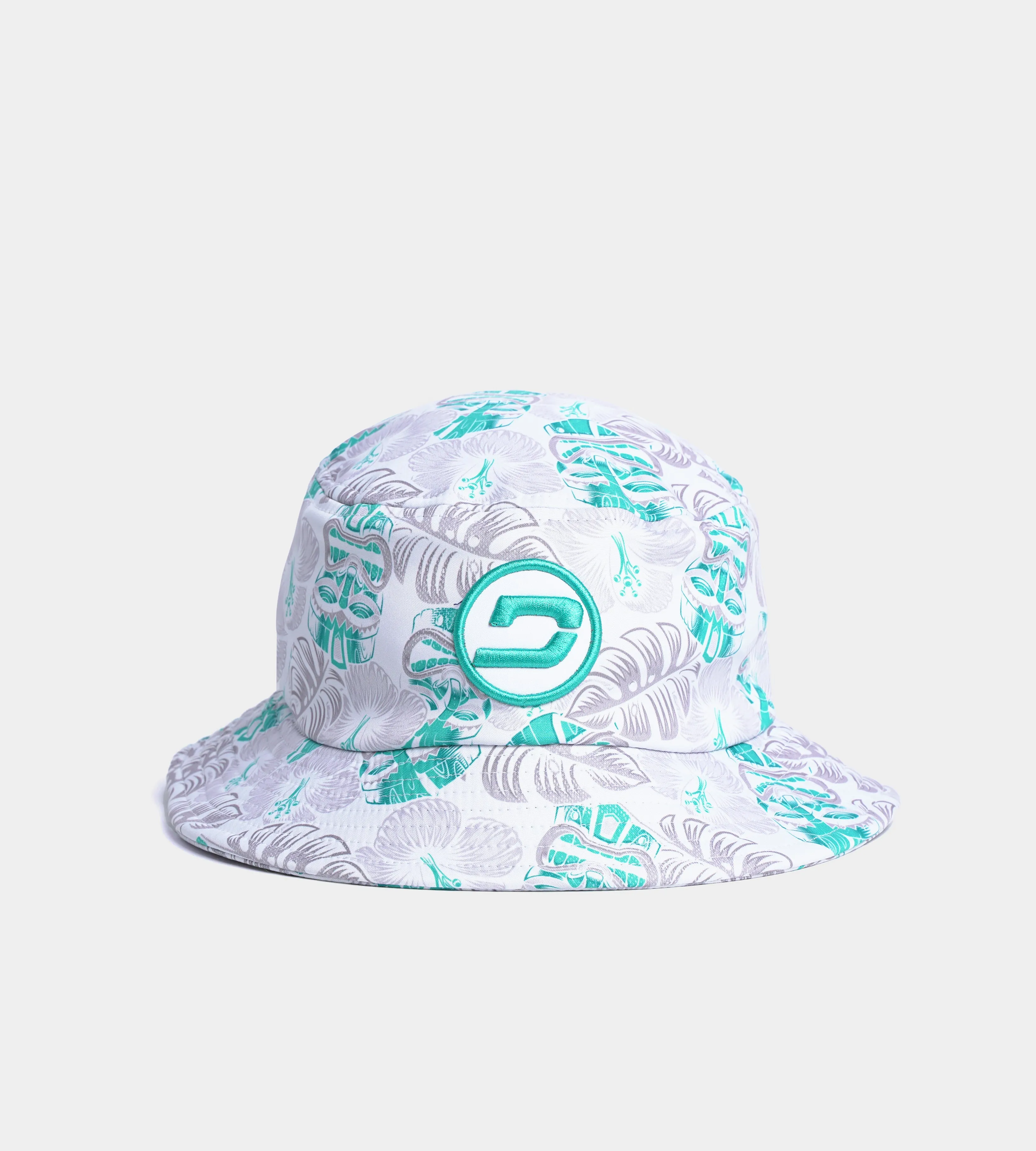 TIKI BUCKET HAT - WHITE / TEAL