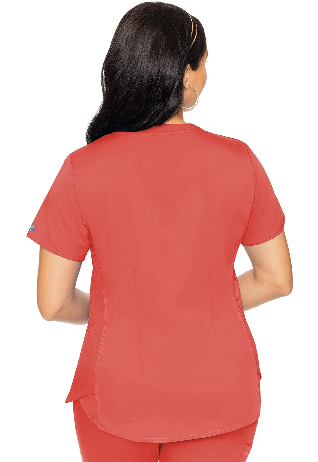 Touch MC7459 V-Neck Shirttail Top Coral