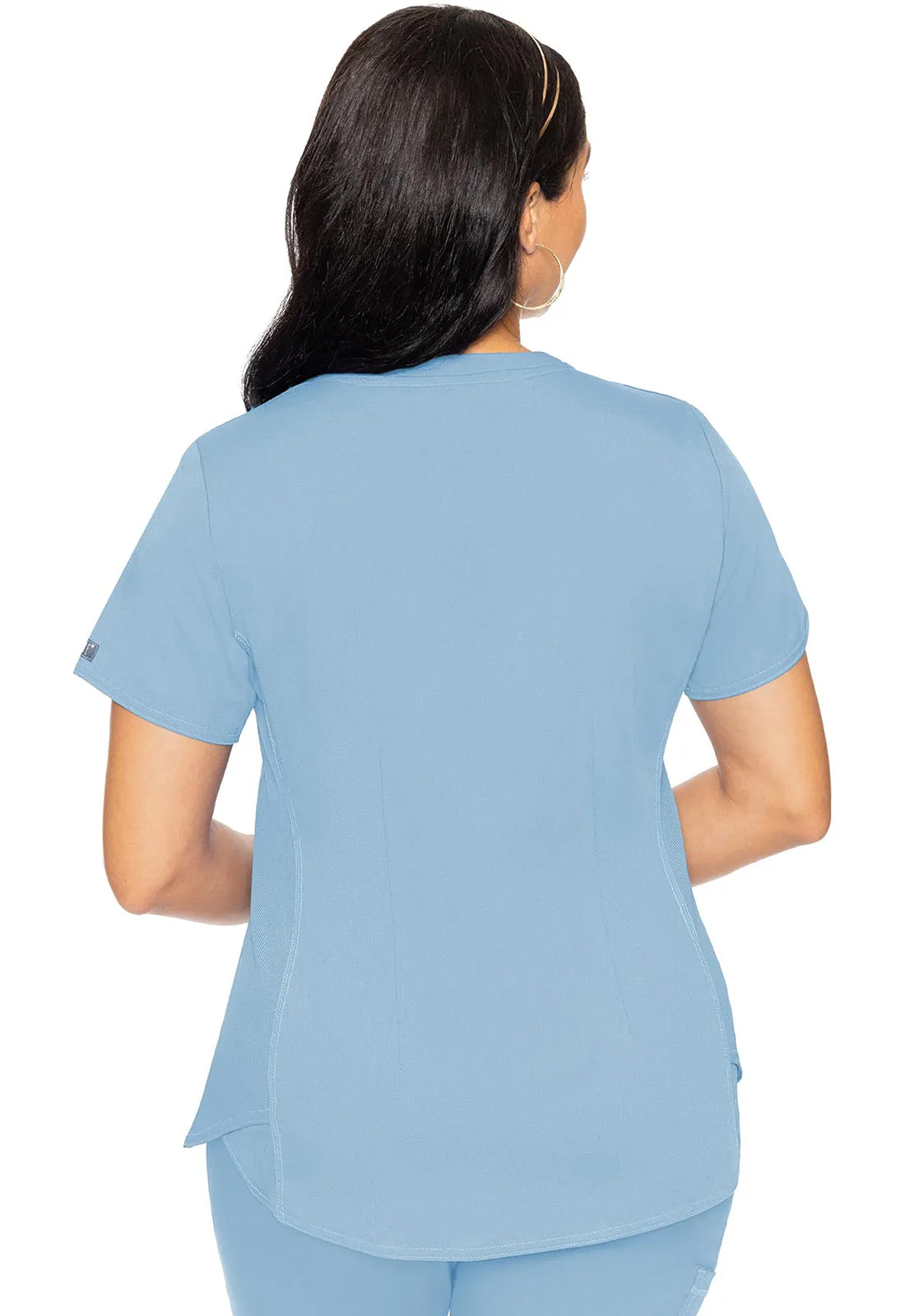 Touch MC7459 V-Neck Shirttail Top Periwinkle