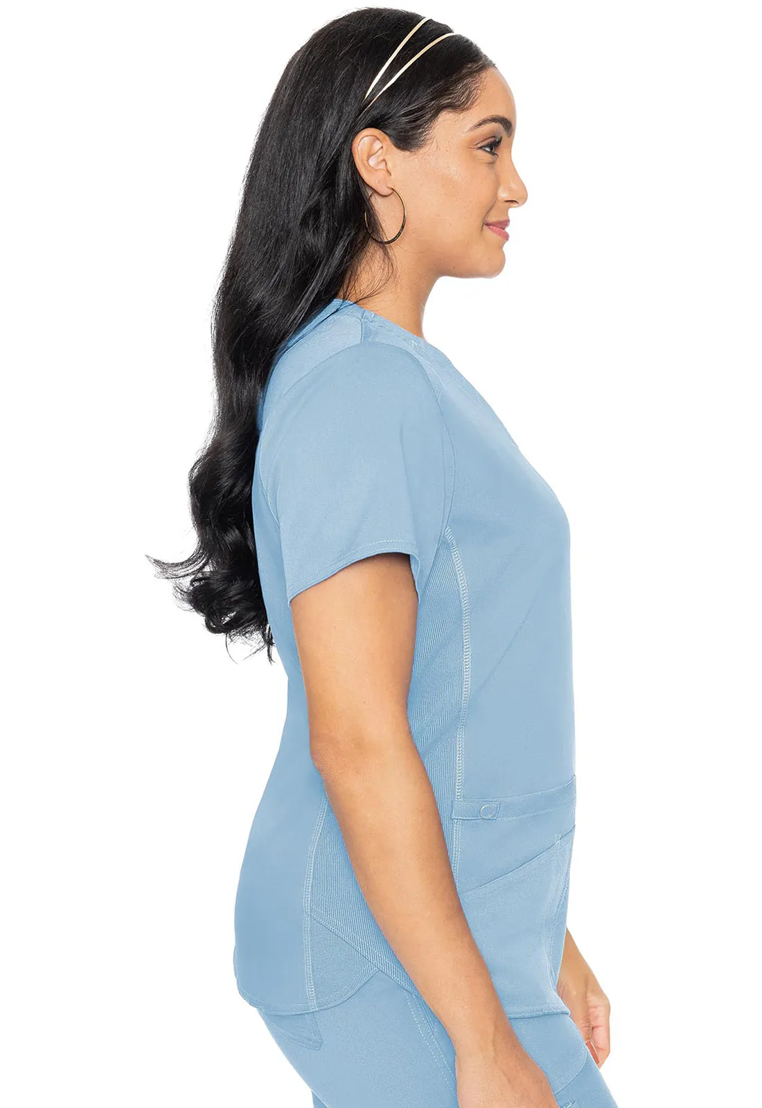 Touch MC7459 V-Neck Shirttail Top Periwinkle