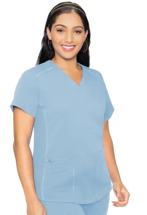 Touch MC7459 V-Neck Shirttail Top Periwinkle