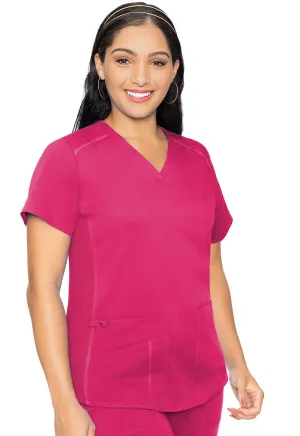 Touch MC7459 V-Neck Shirttail Top Pink Punch