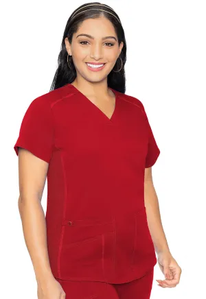 Touch MC7459 V-Neck Shirttail Top Red