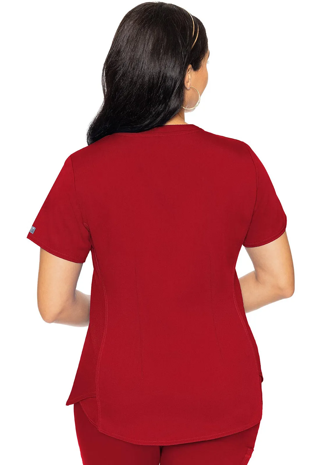Touch MC7459 V-Neck Shirttail Top Red