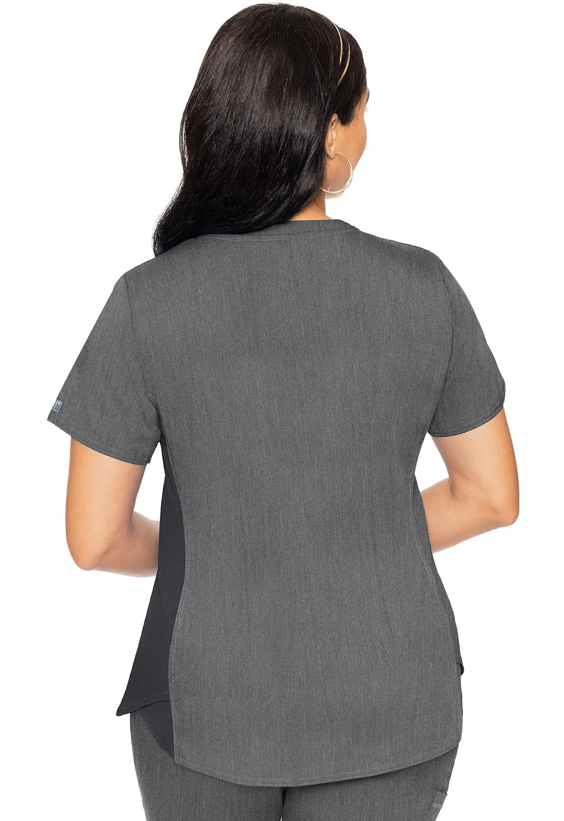 Touch MC7459 V-Neck Shirttail Top Slate