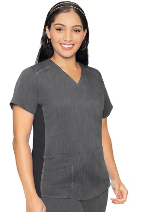 Touch MC7459 V-Neck Shirttail Top Slate