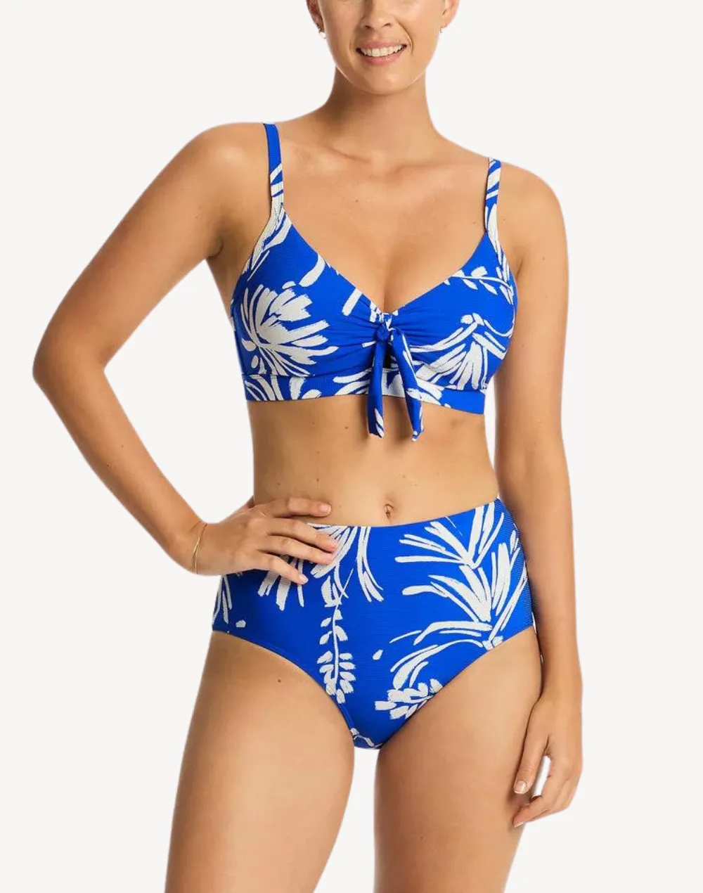 Tradewind Cobalt D/DD Tie Front Bikini Top