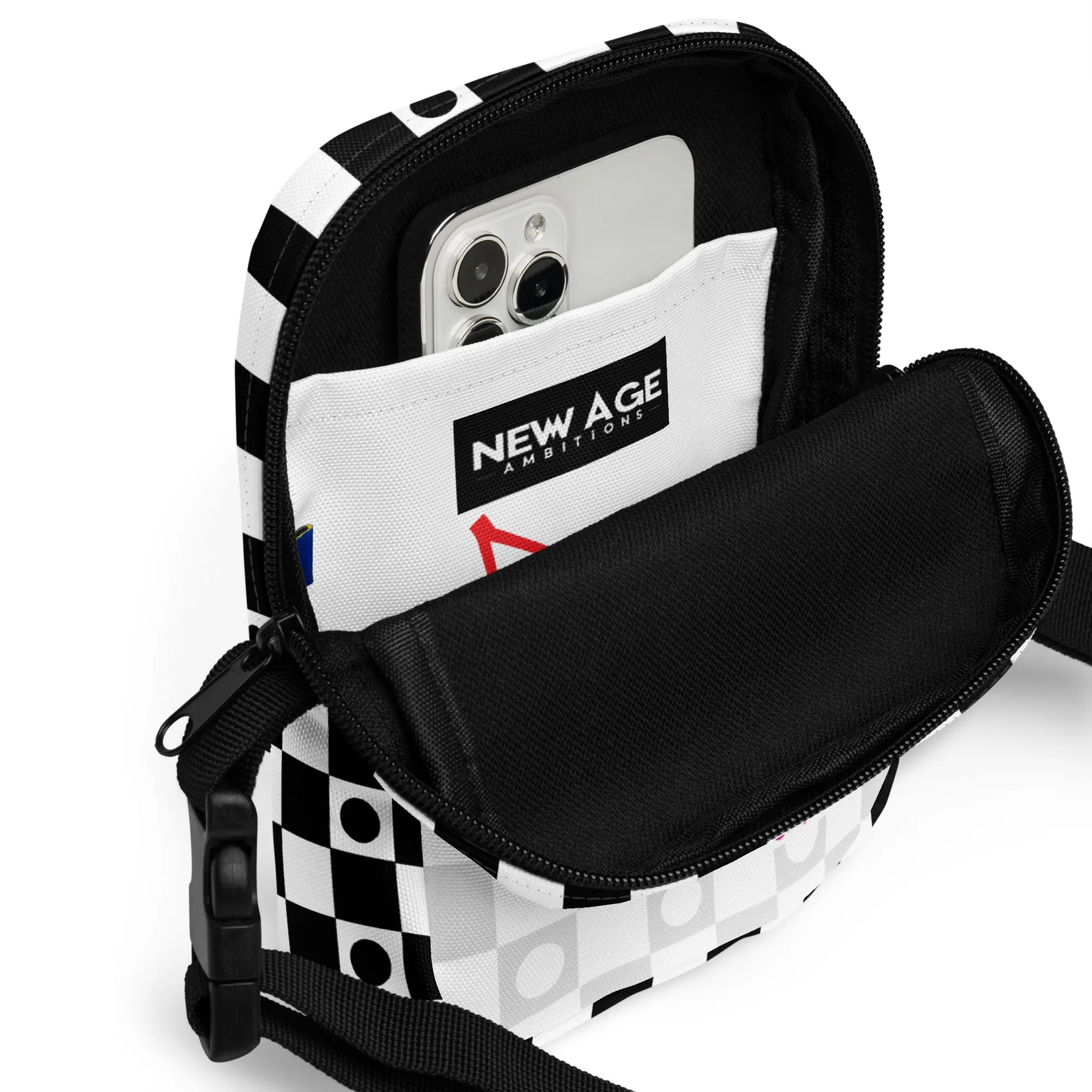 “Twin Cherry Rally” Utility crossbody bag