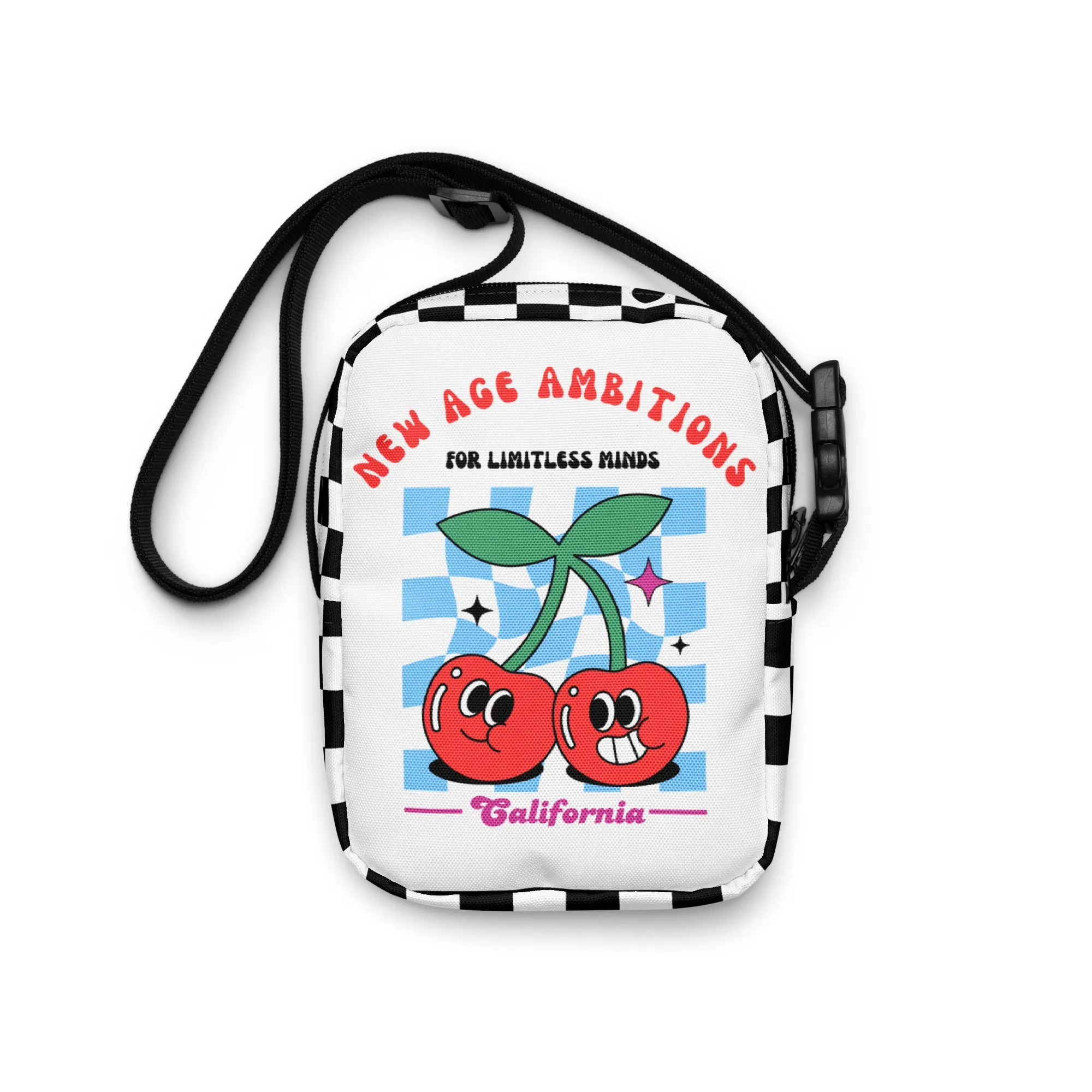 “Twin Cherry Rally” Utility crossbody bag