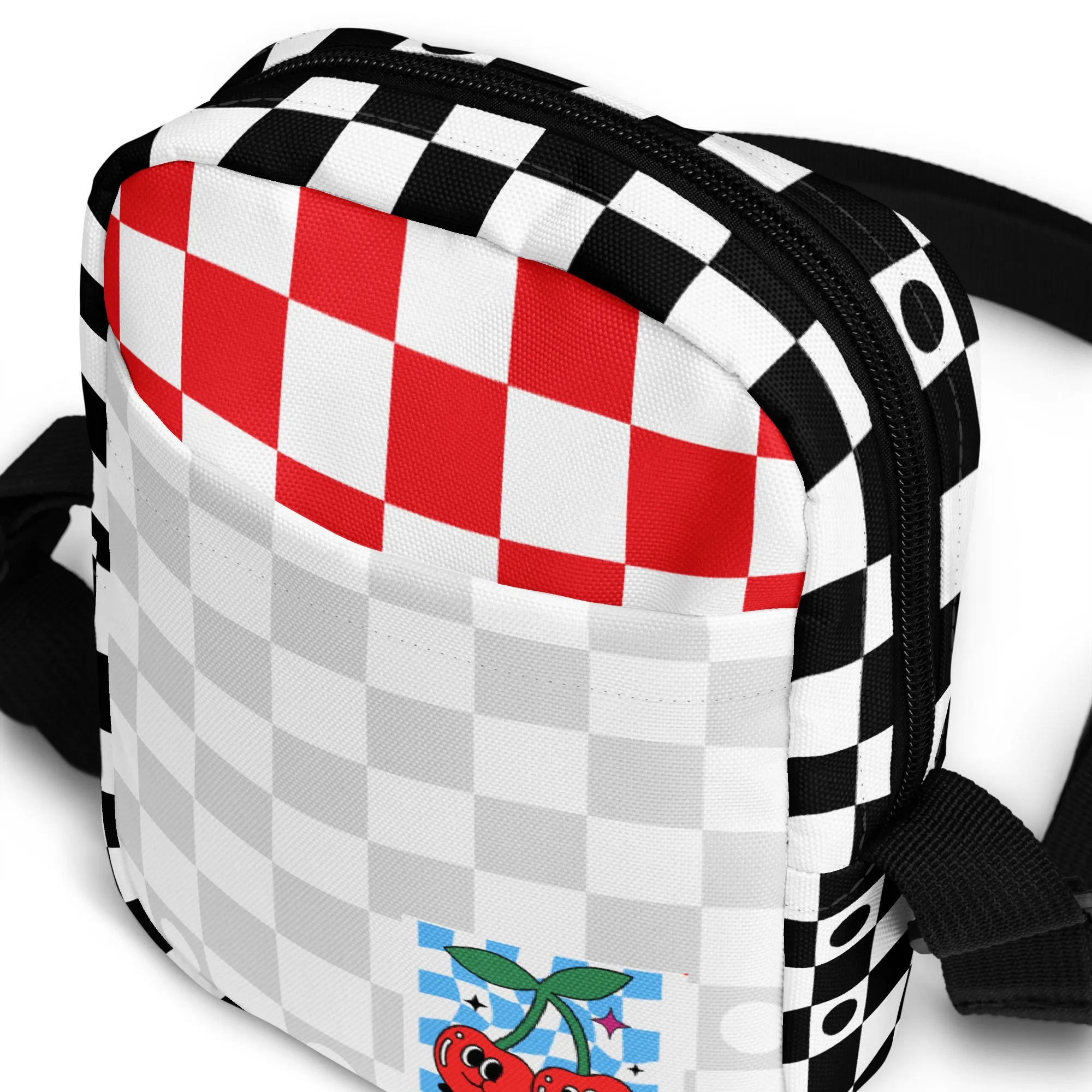 “Twin Cherry Rally” Utility crossbody bag