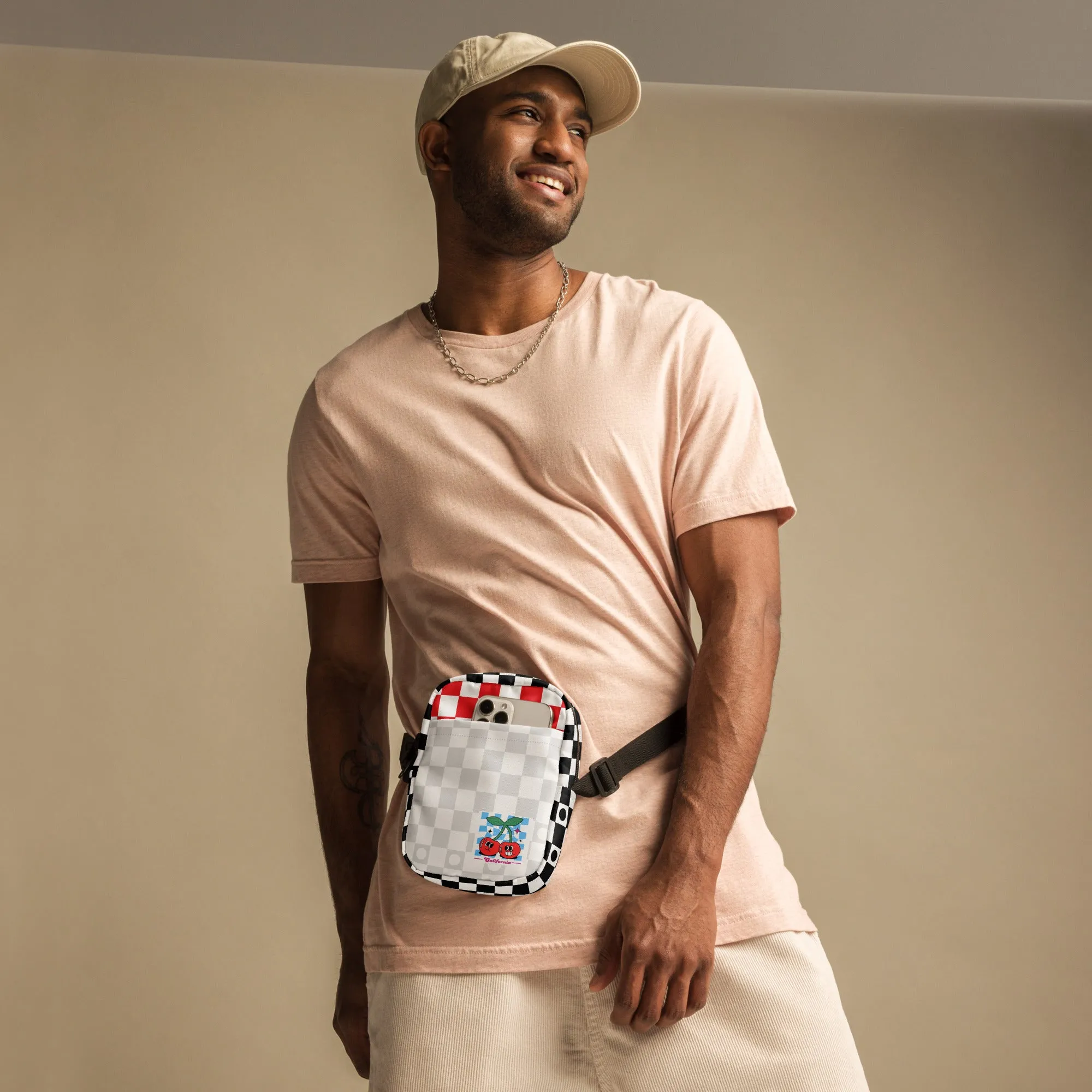 “Twin Cherry Rally” Utility crossbody bag
