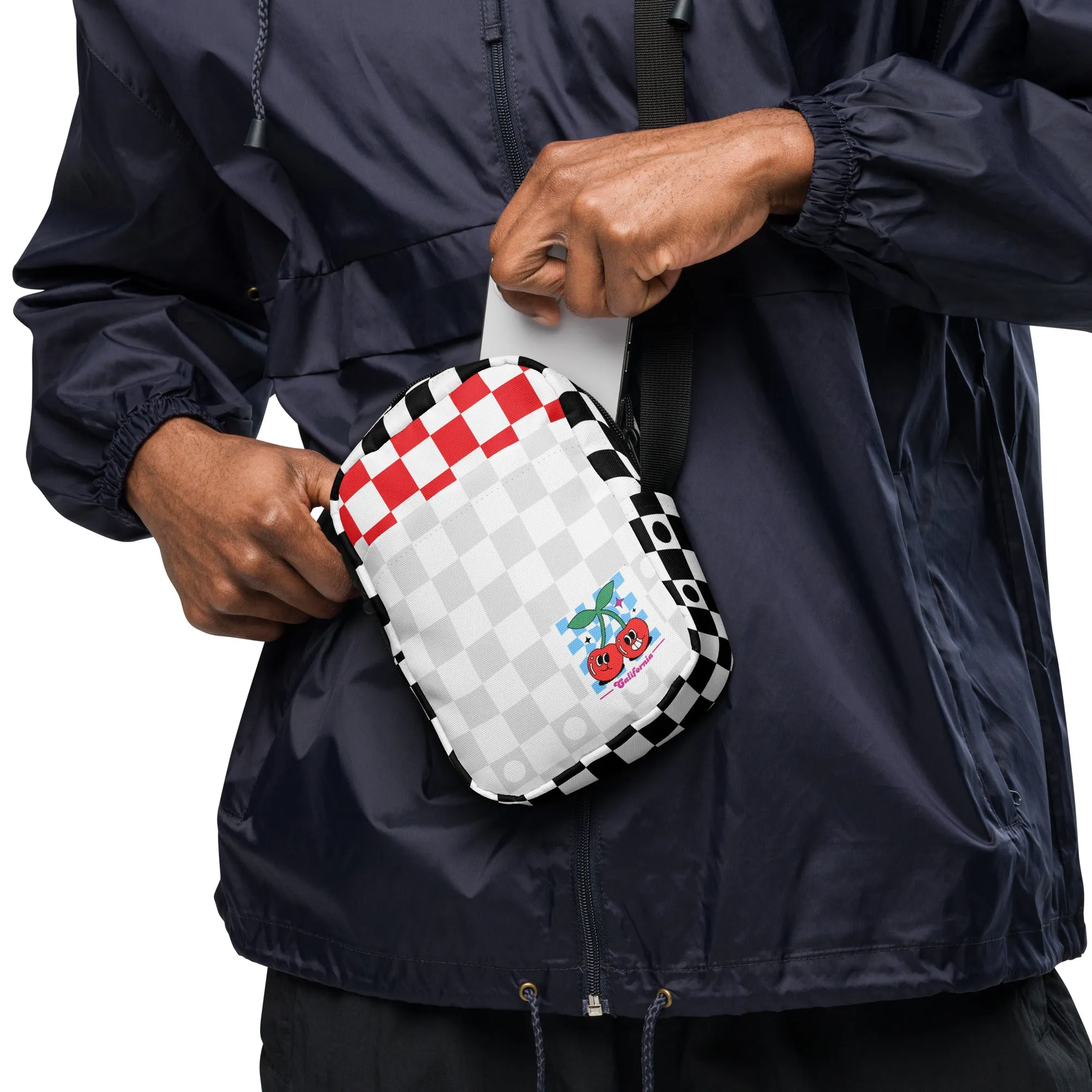 “Twin Cherry Rally” Utility crossbody bag