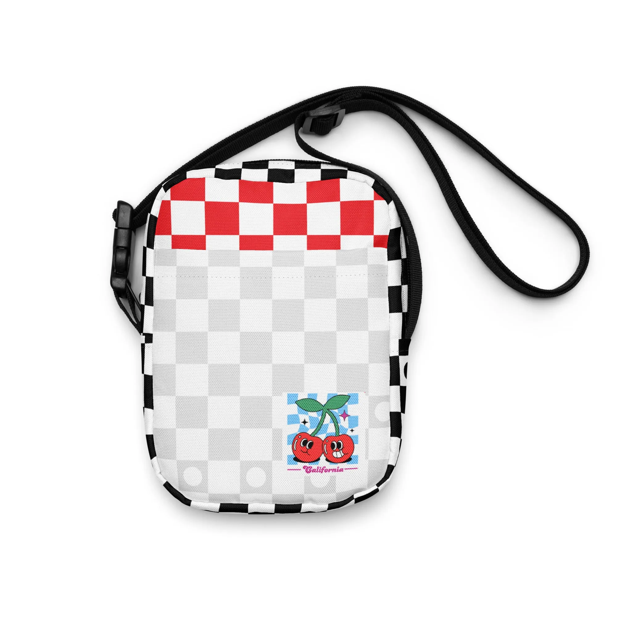 “Twin Cherry Rally” Utility crossbody bag