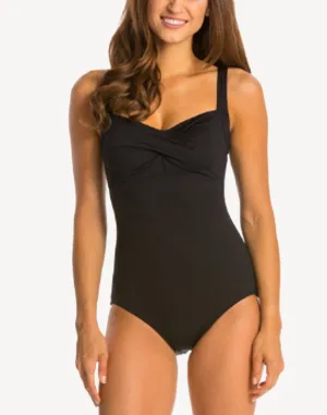 Twist Front Polyester One Piece